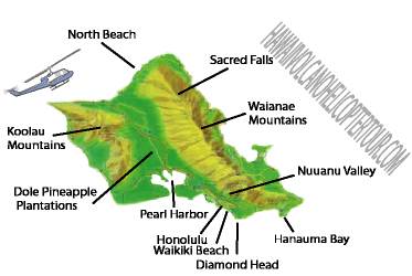 Hawaii Helicopter Circle Oahu Map